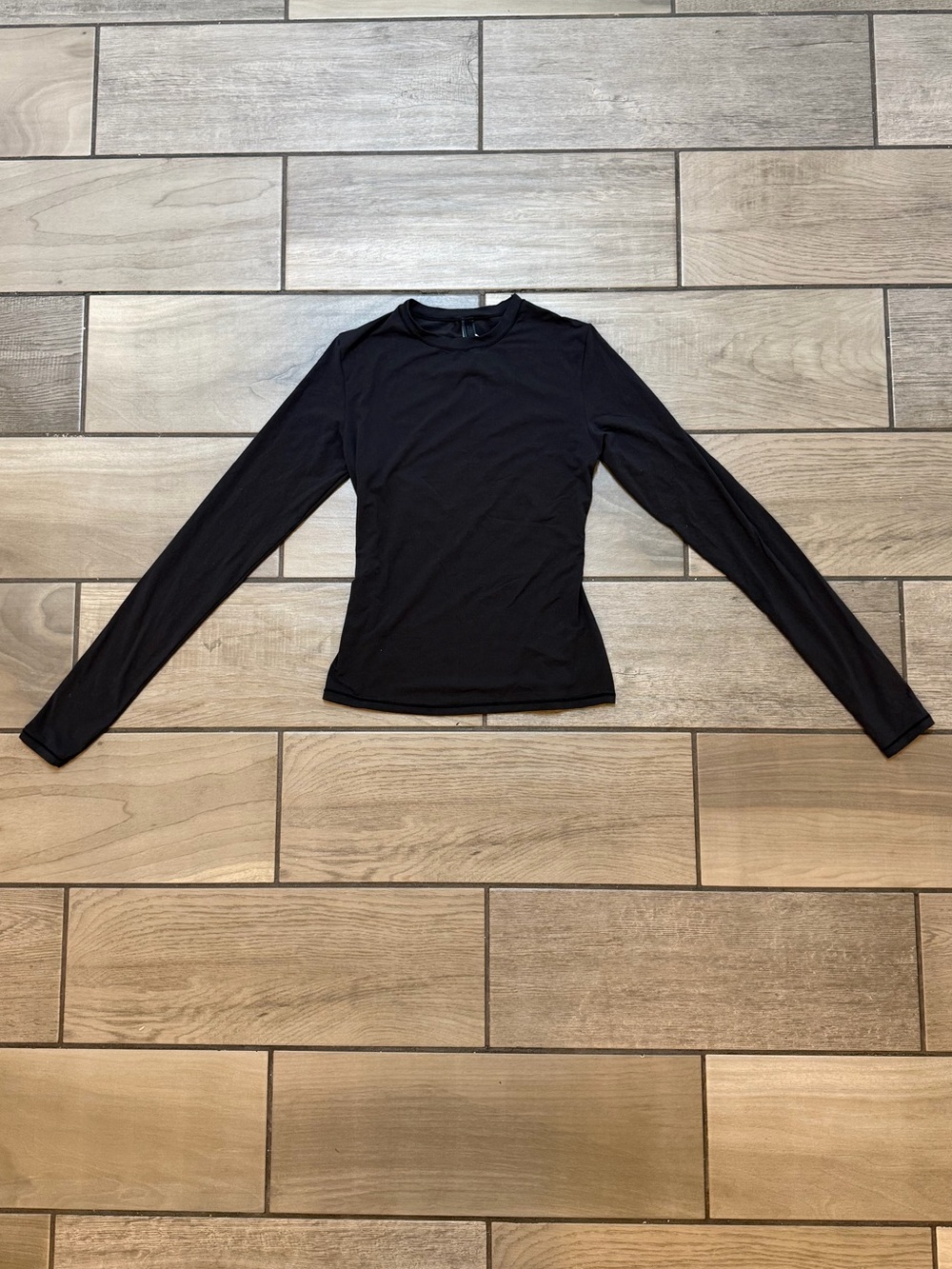 SKIMS Fits Everybody Long Sleeve T-Shirt Onyx Black